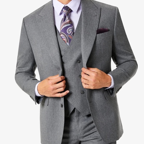 Tayion Gray Classic wool blend Suit Jacket Size 46 R